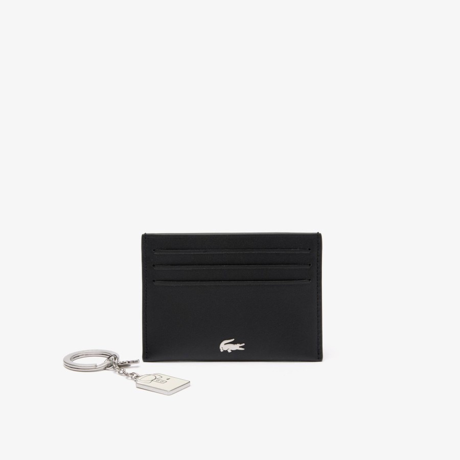 Men Lacoste Wallets & Small Leather Goods | Card Holder And Polo Key Chain Gift Set Noir