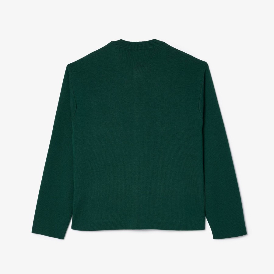 Women Lacoste Knitwear | Lacoste X Le Fleur Dropped Shoulder Cardigan Green 3M2