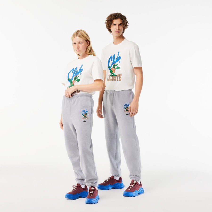 Women Lacoste Tracksuits | Iconic Print Jogger Track Pants Grey Chine Cca