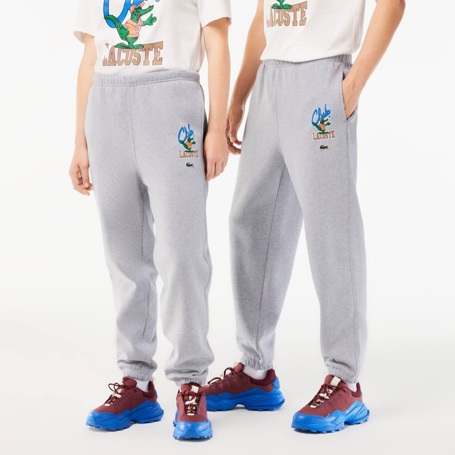 Women Lacoste Tracksuits | Iconic Print Jogger Track Pants Grey Chine Cca