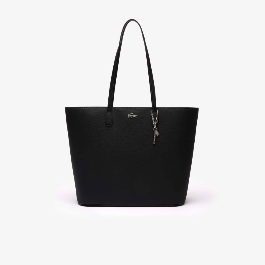 Women Lacoste Bags | Daily Lifestyle Coated Canvas Tote Noir 000