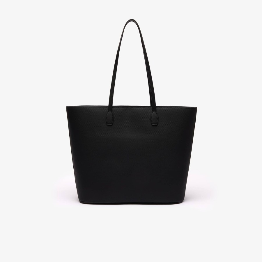 Women Lacoste Bags | Daily Lifestyle Coated Canvas Tote Noir 000