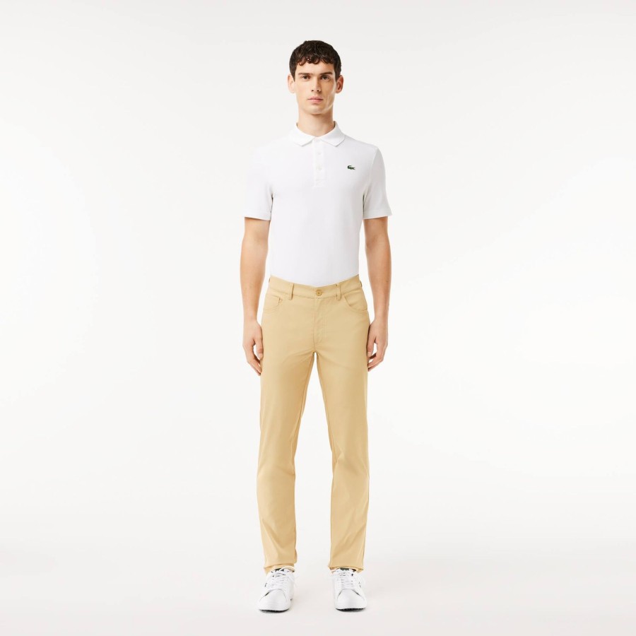 Men Lacoste Golf | Golf Trousers With Grip Band Beige