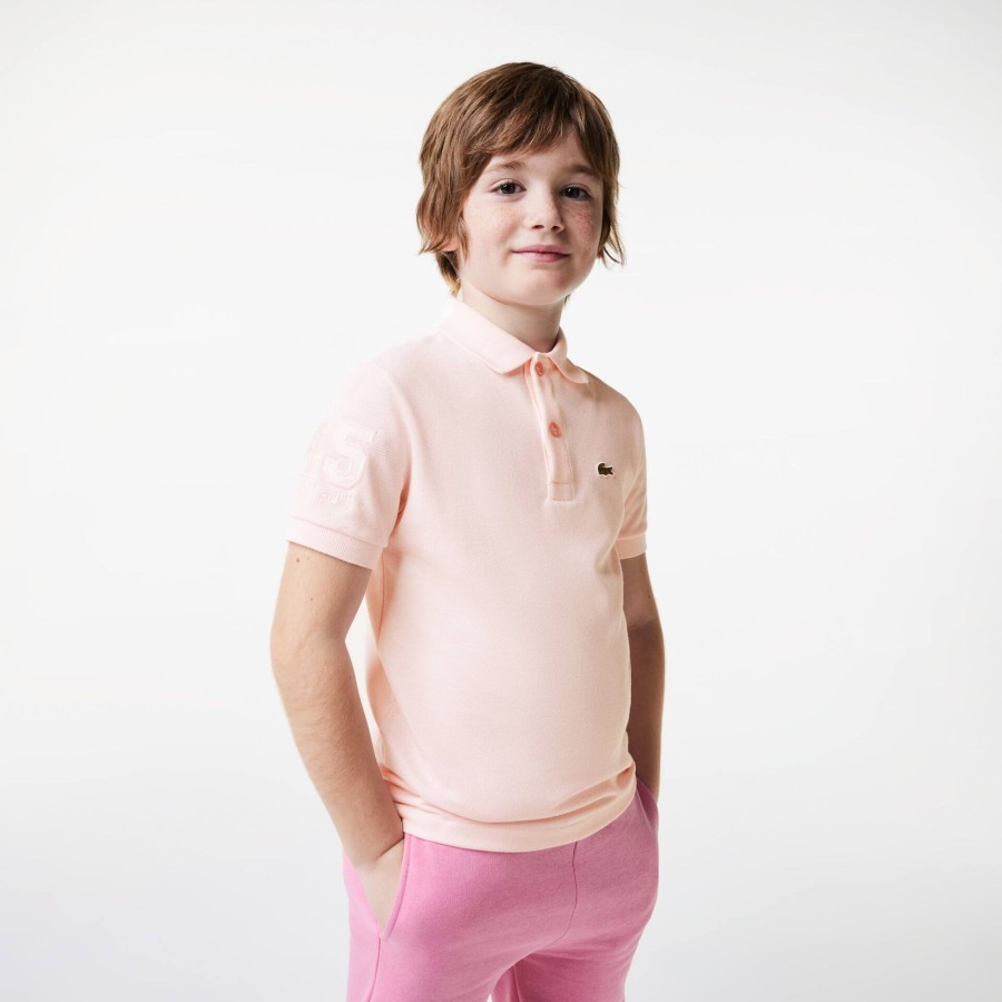 Kids Lacoste Boy Clothing | Boys' Lacoste Club Med Classic Fit Polo Shirt Light Pink T03