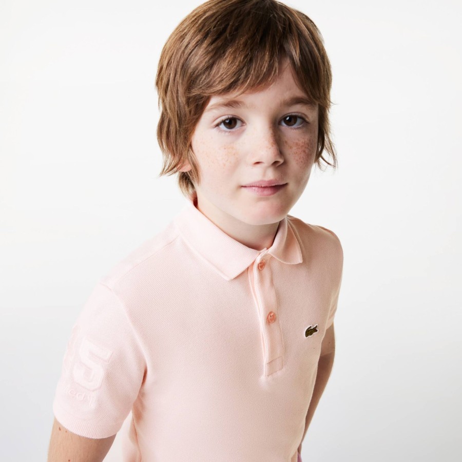 Kids Lacoste Boy Clothing | Boys' Lacoste Club Med Classic Fit Polo Shirt Light Pink T03