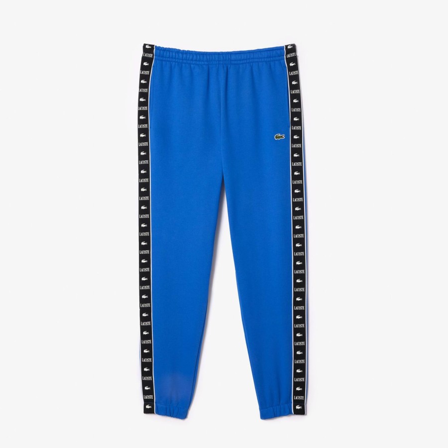 Men Lacoste Trousers & Shorts | Jogger Logo Stripe Track Pants Saphir Blue