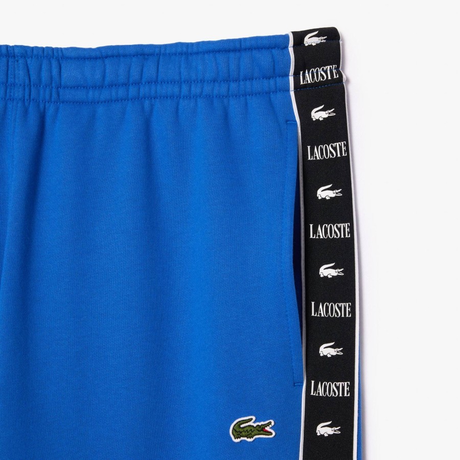 Men Lacoste Trousers & Shorts | Jogger Logo Stripe Track Pants Saphir Blue