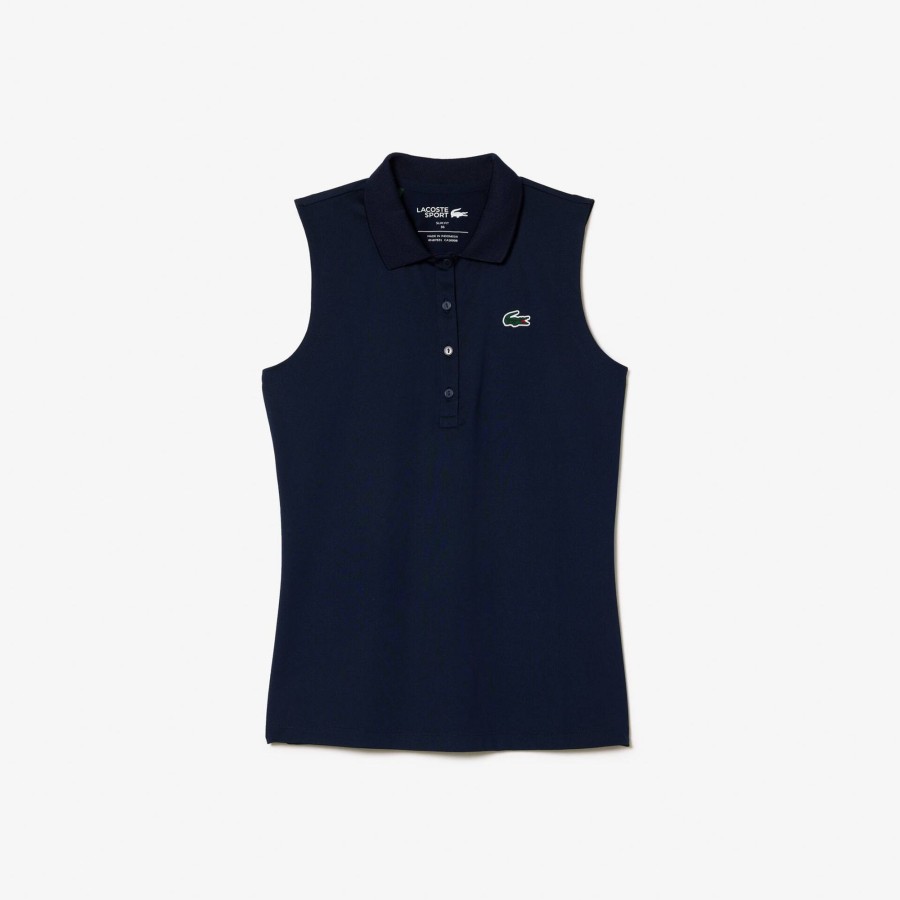 Women Lacoste Golf | Ultra-Dry Slim Fit Anti-Uv Stretch Golf Polo Shirt Navy Blue 166