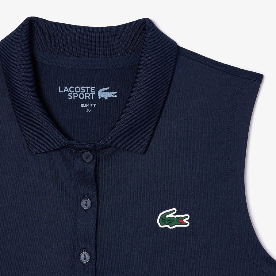 Women Lacoste Golf | Ultra-Dry Slim Fit Anti-Uv Stretch Golf Polo Shirt Navy Blue 166