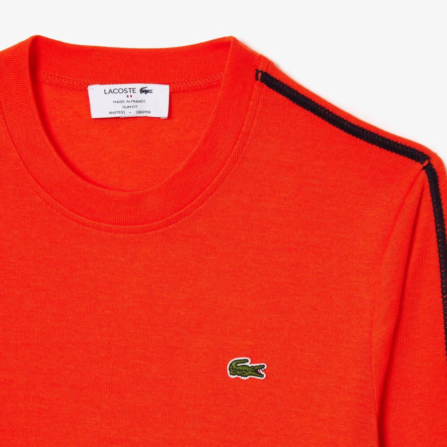 Women Lacoste T-Shirts | French Made Long Sleeved T-Shirt Dark Orange Sji