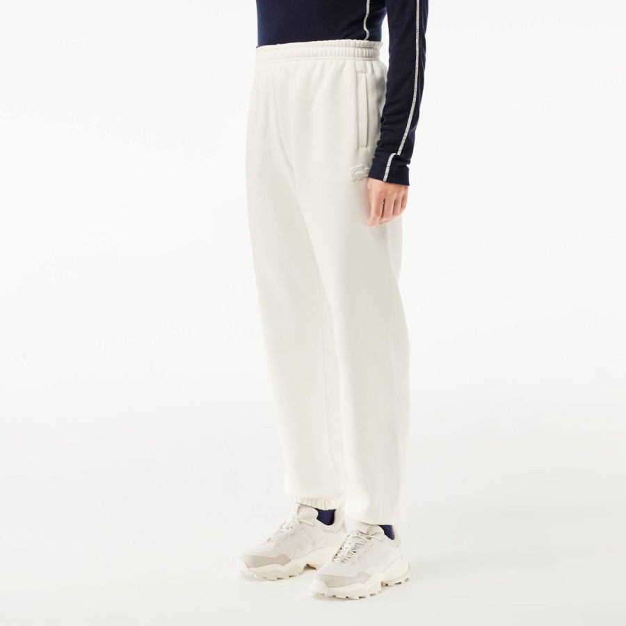 Women Lacoste Trousers & Shorts | Cotton Jogger Track Pants White 70V