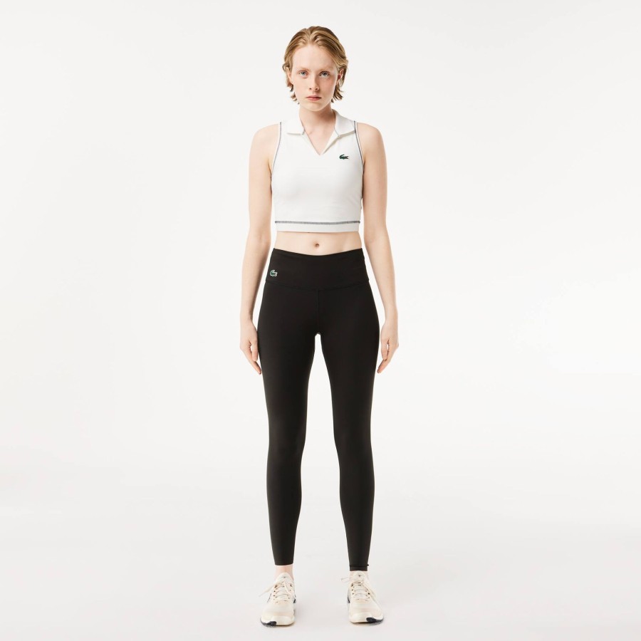 Women Lacoste Fitness & Training | Mini Pocket Printed Sport Leggings Black 031