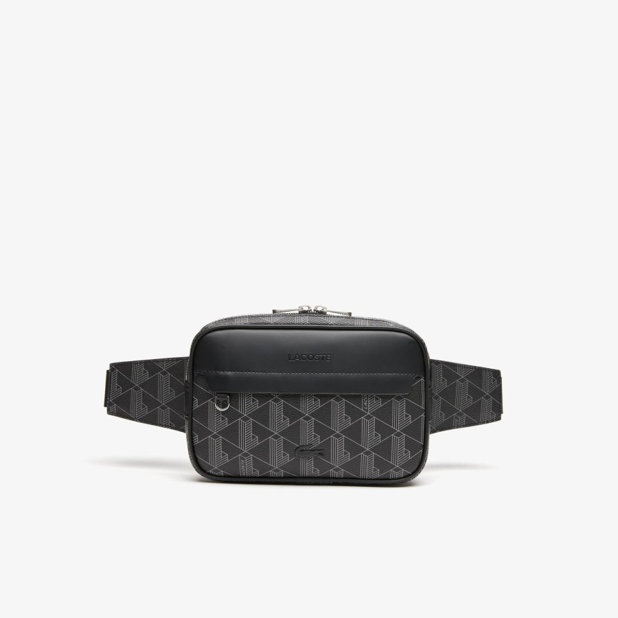 Men Lacoste Bum Bags | Men'S The Blend Monogram Print Body Bag Monogram Noir Gris