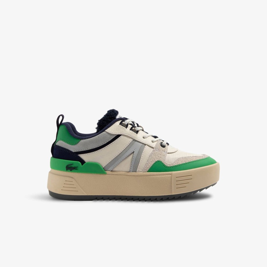 Women Lacoste Outdoor | Women'S L002 Winter Leather Outdoor Trainers Off White & Light Tan Ot6