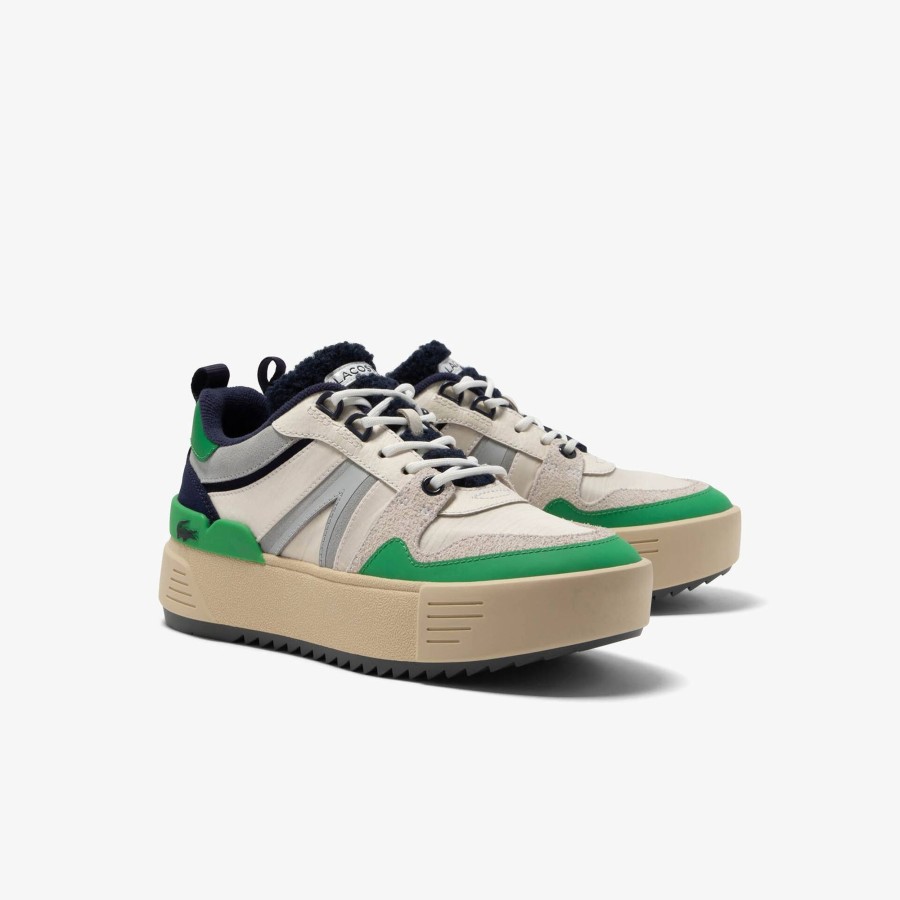 Women Lacoste Outdoor | Women'S L002 Winter Leather Outdoor Trainers Off White & Light Tan Ot6