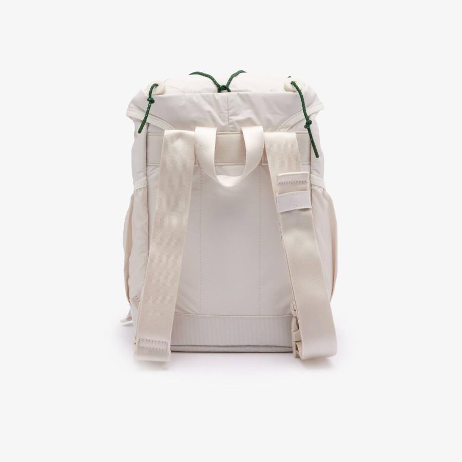 Women Lacoste Back Pack | Coated Canvas Carryall Farine Vert 998