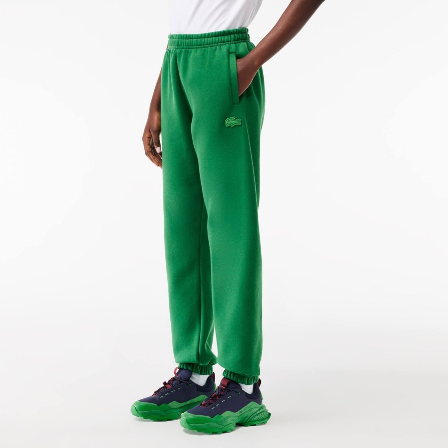 Women Lacoste Trousers & Shorts | Cotton Jogger Track Pants Green Cnq