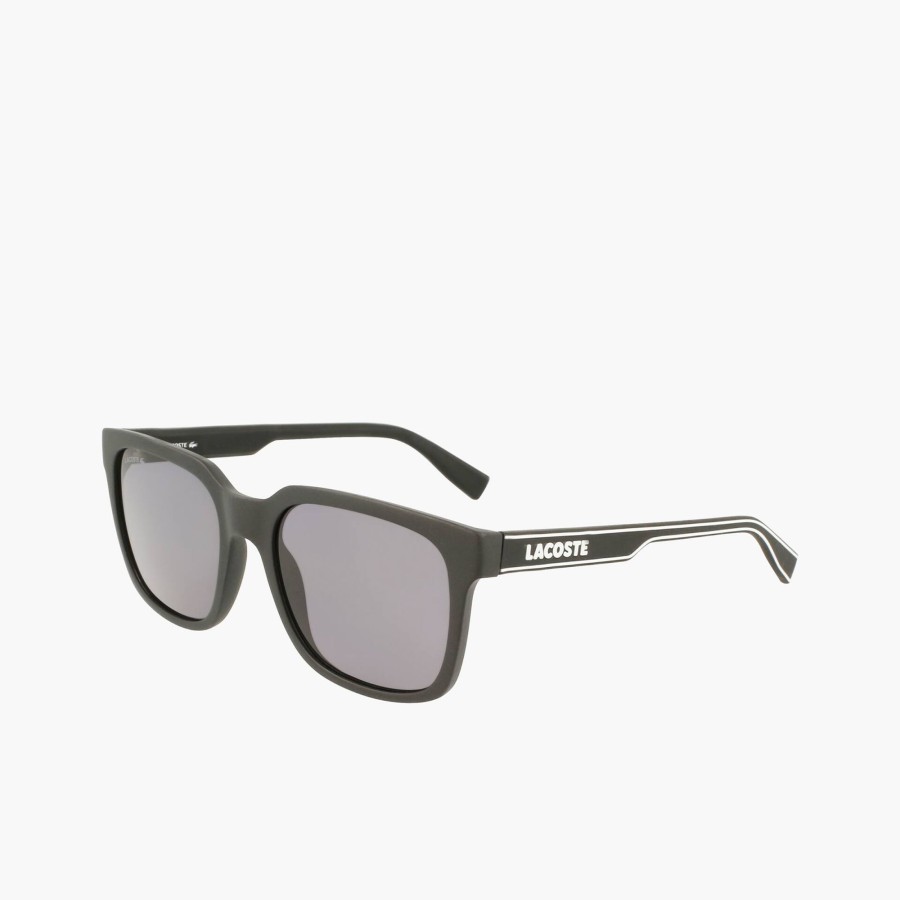 Men Lacoste Sunglasses | Men'S Rectangle Active Line Sunglasses Onyx