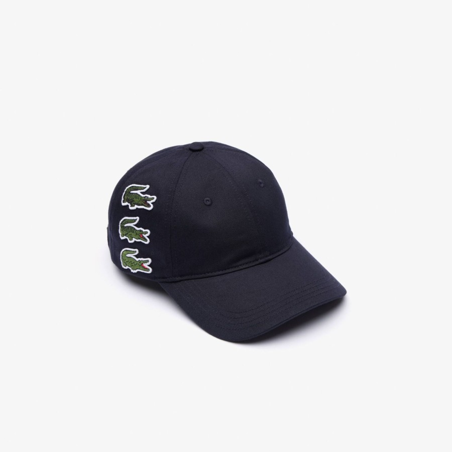 Women Lacoste Caps & Hats | Iconic Badge Coton Cap Navy Blue Hde