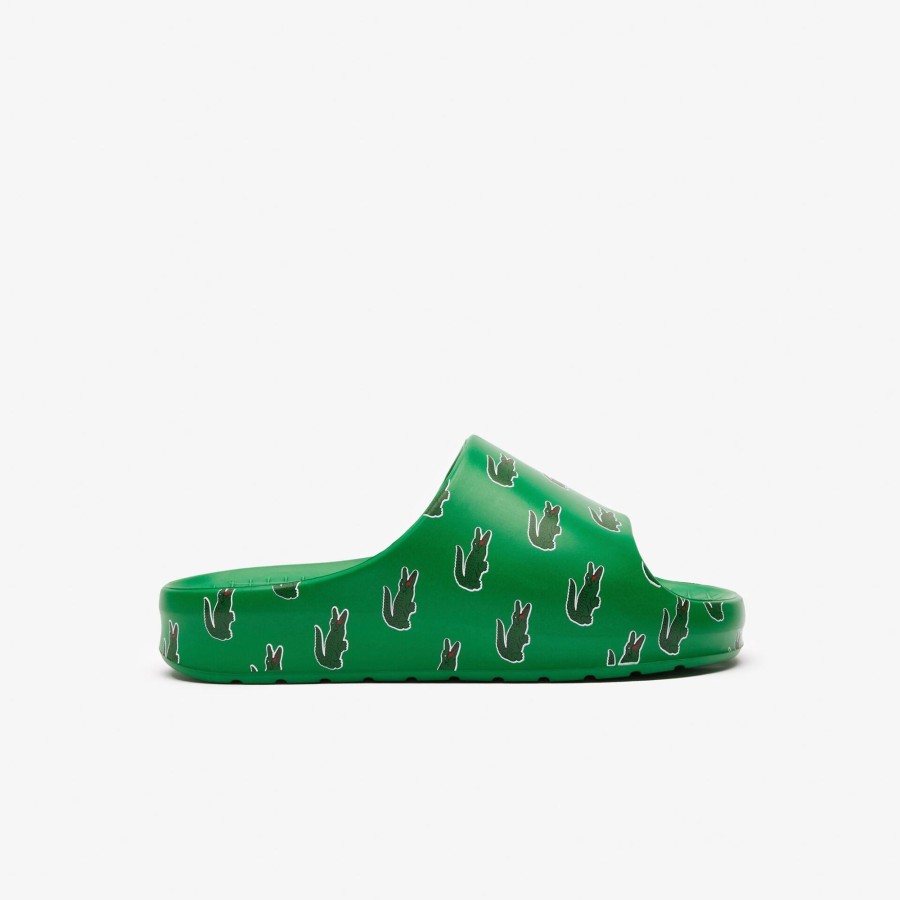 Women Lacoste Flip-Flops & Sandals | Women'S Serve Slide 2.0 Colour Pop Slides Green / Dark Green Ag9