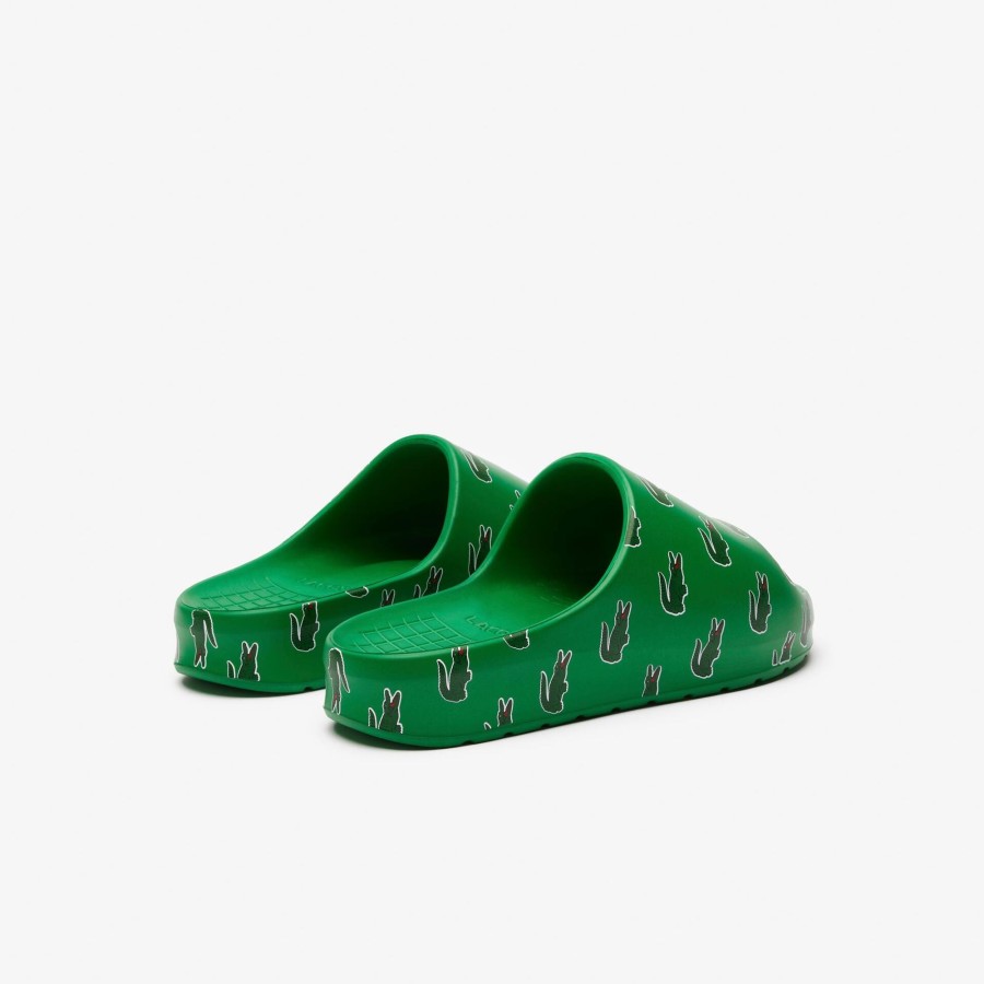 Women Lacoste Flip-Flops & Sandals | Women'S Serve Slide 2.0 Colour Pop Slides Green / Dark Green Ag9