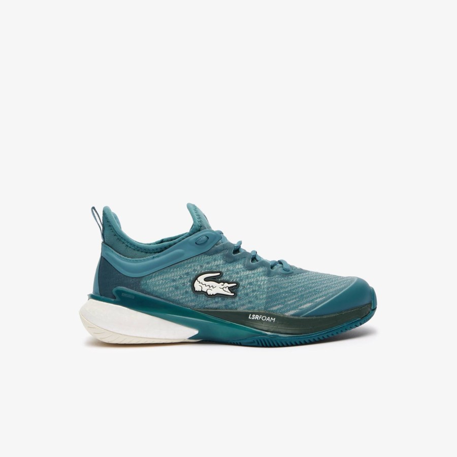 Women Lacoste Tennis | Women'S Ag-Lt23 Lite Textile Tennis Shoes Dark Green & Off White 1X3