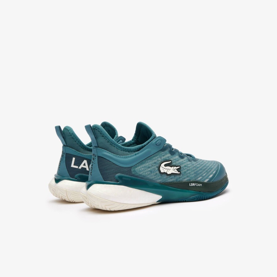 Women Lacoste Tennis | Women'S Ag-Lt23 Lite Textile Tennis Shoes Dark Green & Off White 1X3