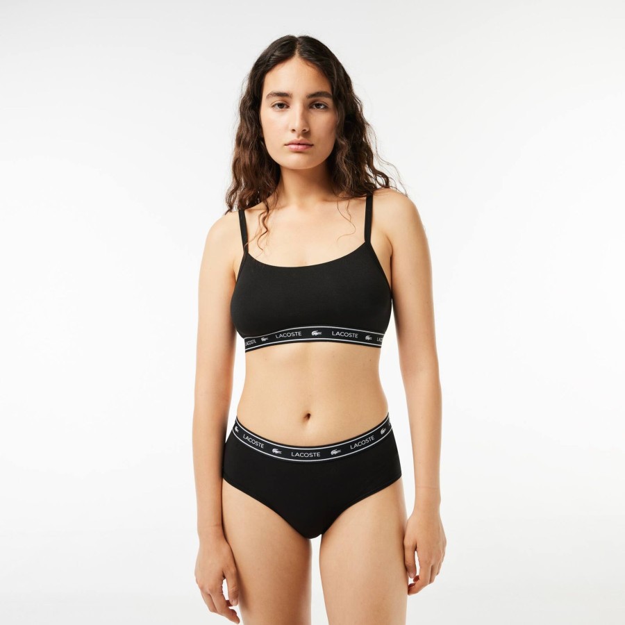 Women Lacoste Underwear & Loungewear | Branding Bandeau Bralette Black 031