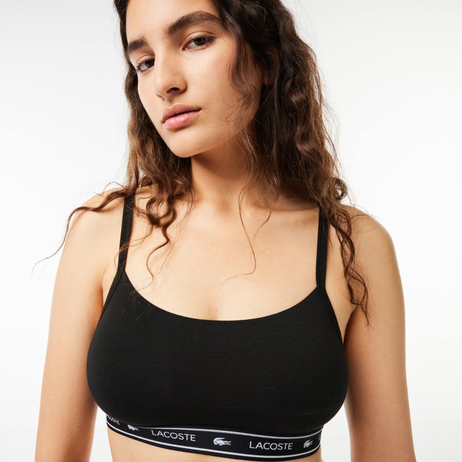 Women Lacoste Underwear & Loungewear | Branding Bandeau Bralette Black 031