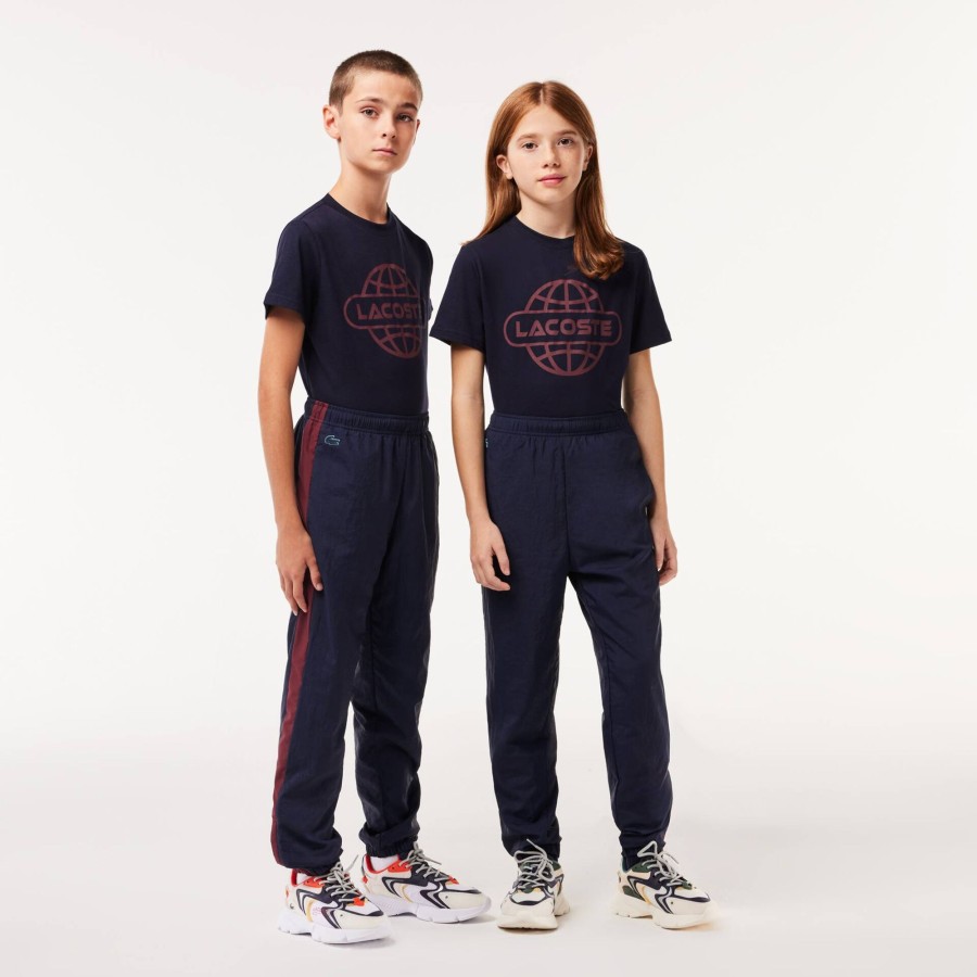 Kids Lacoste Girl Clothing | Colourblock Track Pants Navy Blue 166