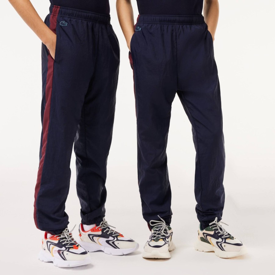 Kids Lacoste Girl Clothing | Colourblock Track Pants Navy Blue 166