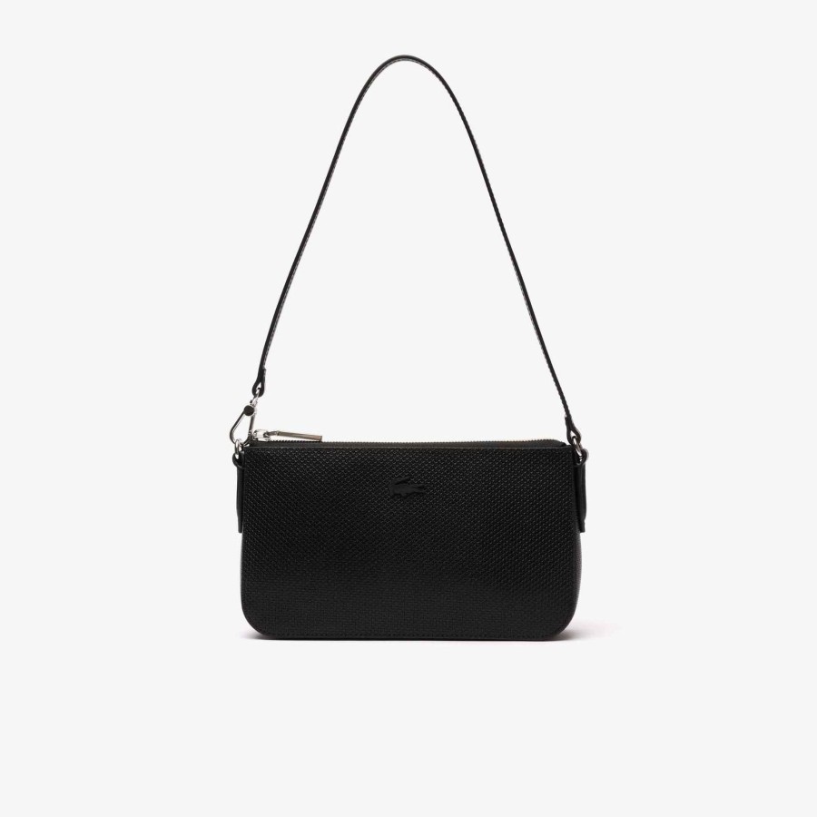 Women Lacoste Cross Body | Chantaco Classics Leather Purse Noir 000