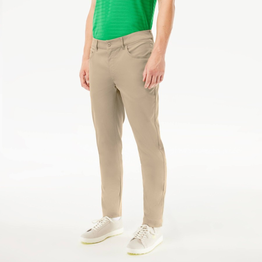 Men Lacoste Golf | Golf Trousers With Grip Band Beige