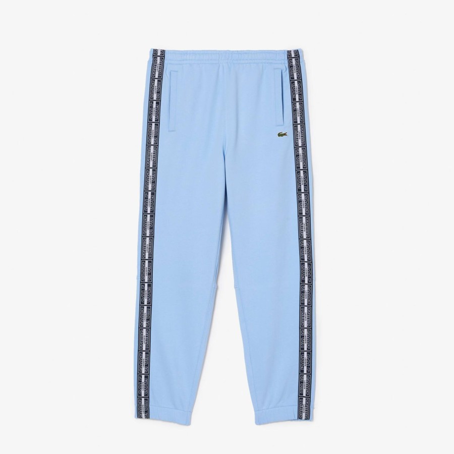 Men Lacoste Tracksuits | Logo Stripe Jogger Track Pants Pale Blue