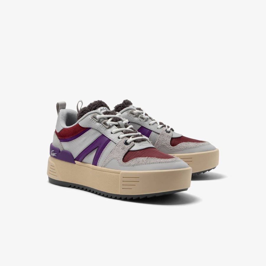 Women Lacoste Outdoor | Women'S L002 Winter Leather Outdoor Trainers Dark Grey / Light Tan Gt1